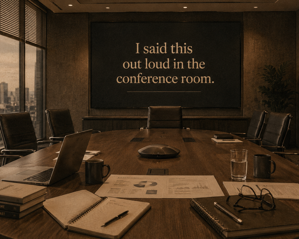 I said it out loud in a conference room.